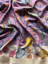 Gulmohar - Pen Kalamkari Tussar Silk Saree with Zari Border & Artistic Pallu