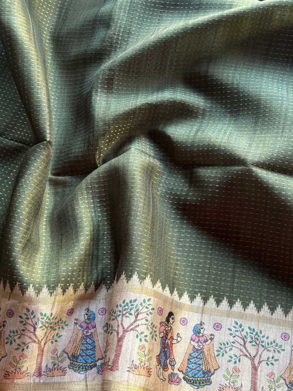 Madhubani - Hand-Painted Madhubani Inspired Tussar Saree