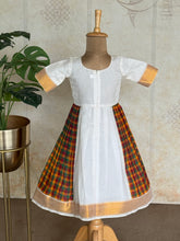 Thendral - Kids A-Line Dress – Kolam Hand Embroidery & Madras Checks