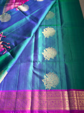 Pure Kanjivaram Soft Silk Saree with Paisley Zari Buttas & Kanchi Border – Vintage Edition