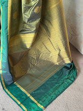 Semi Kanchi Silk Saree – Green & Gold Saree