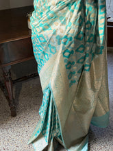Banarasi Katan Silk Saree with Antique Gold Zari Motifs