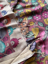 Gulmohar - Pen Kalamkari Tussar Silk Saree with Zari Border & Artistic Pallu
