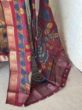 Parijata - Dola Silk With Kalamkari Prints And Zari Border
