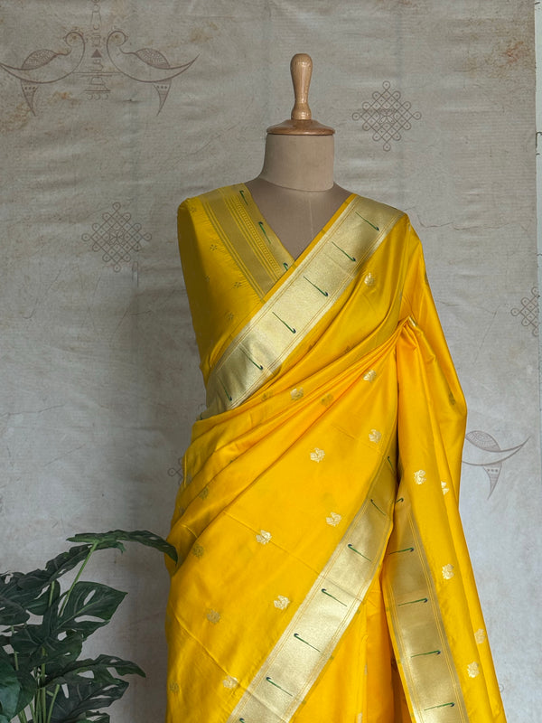 Paithani Saree with Peacock Buttas
