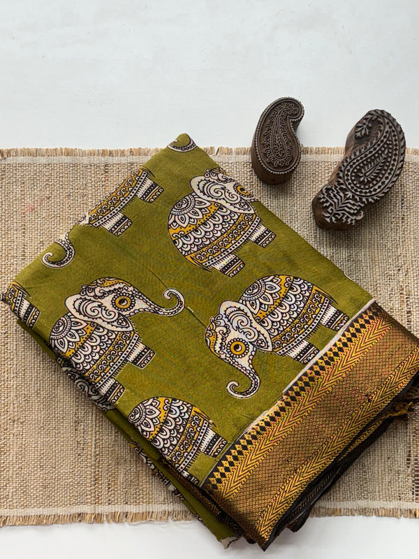 Mangalgiri Pen Kalamkari Saree