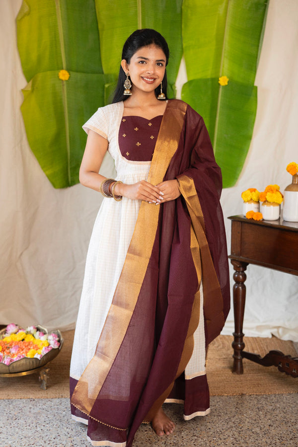Kalyani - Anarkali Dress with Dupatta Onam Edit