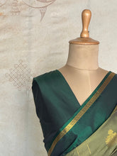 Semi Kanchi Silk Saree – Green & Gold Saree