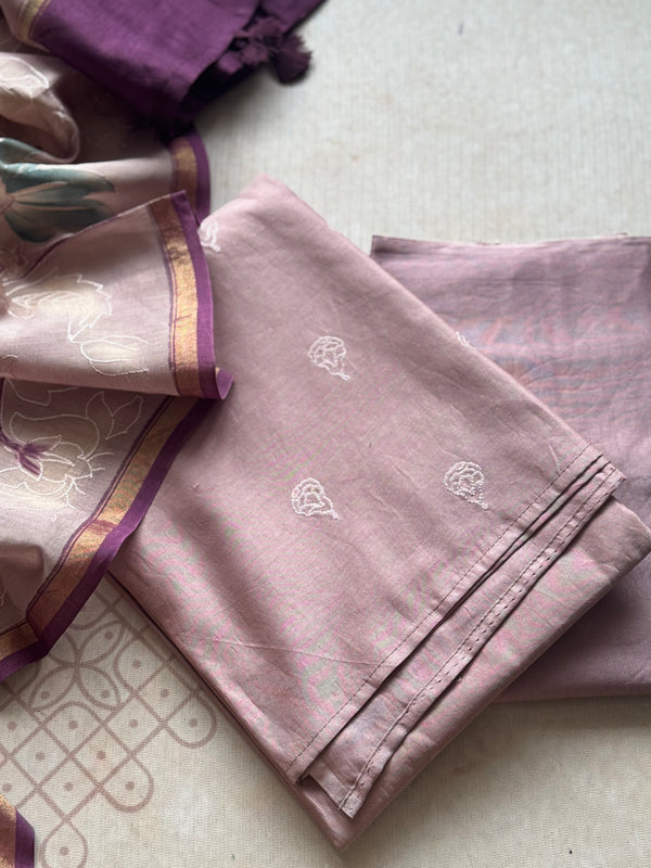Chanderi Unstitched Salwar Suit Set