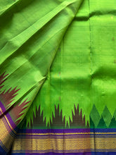 Pure Thirubuvanam Silk Saree – Parrot Green with Talampoo Korvai Zari Border