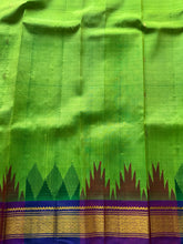 Pure Thirubuvanam Silk Saree – Parrot Green with Talampoo Korvai Zari Border