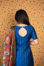 Dwaraka - Raw Silk 3-Piece Suit Set with Kalamkari Dupatta