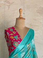 Madhura - Banarasi Mushru Silk Saree with Sona Rupa Zari & Kalamkari Blouse