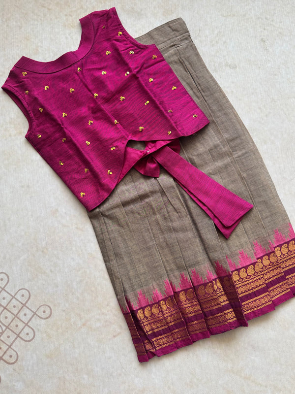 Chettinad Cotton - Crop Top and Skirt Express