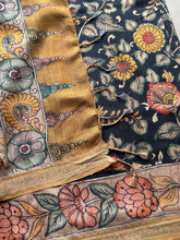 Gulmohar - Pen Kalamkari Tussar Silk Saree with Zari Border & Artistic Pallu