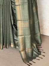 Ritambhara - Soft Tussar Zari Checks Saree