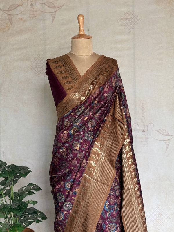 Mridula - Dola With Kalamkari Prints And Zari Border