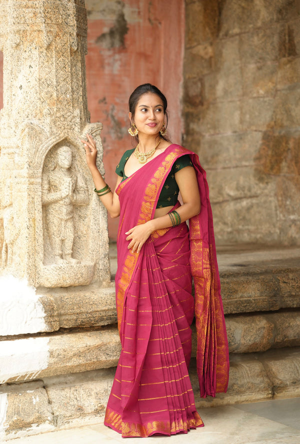 Janaki Sungudi Cotton Saree – Handcrafted Madurai Sungudi Saree in Soft Cotton