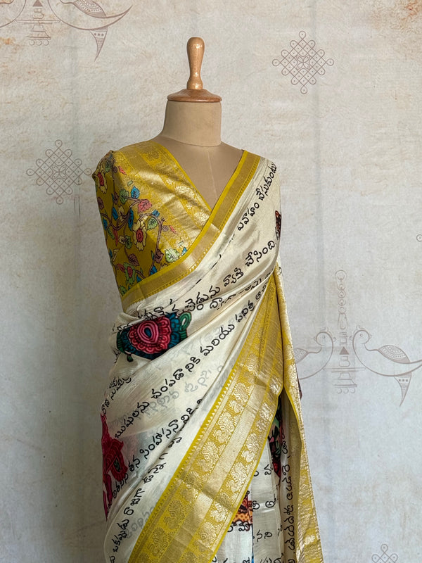 Sreshta - Mangalgiri Digital Printed Saree in Divine Script Design