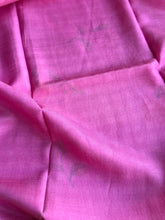 Pure Mangalgiri Silk Fuchsia Pink Gingham Checks Saree with Floral Digital Prints