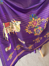 Semi Silk Saree With Tanjore Painting Inspired Prints