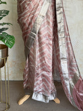 Senorita - Pure Tissue Digital Print Saree – Dusty Rose & Silver Grey
