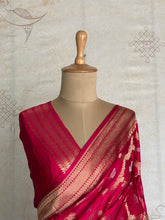 Vrishti - Mushru Satin Silk Saree with Antique Zari Jaal Weaving - Festive Edit
