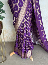 Vrishti - Mushru Satin Silk Saree with Antique Zari Jaal Weaving - Festive Edit