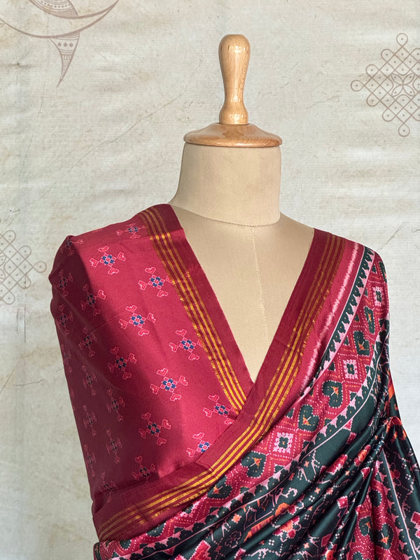 Bhavani - Premium Deep Purple Patola Saree
