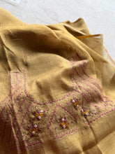 Ceya Linen Saree with Hand Floral Embroidery