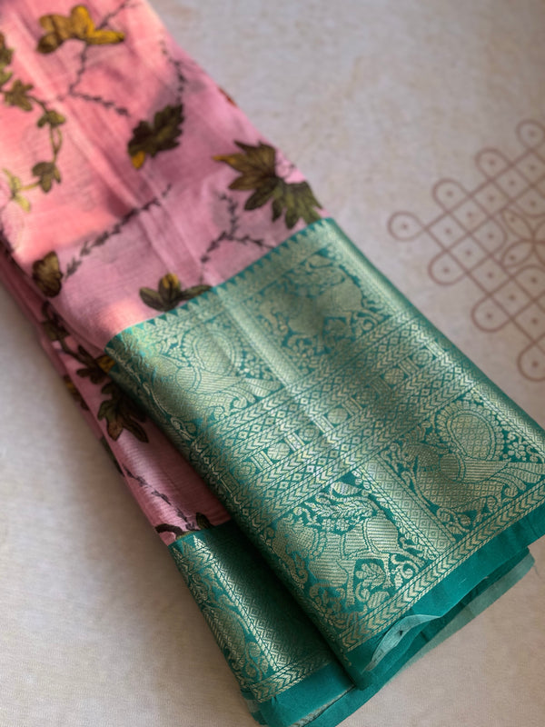 Mangalgiri Silk Floral Print Saree