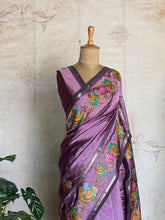 Semi Silk Saree With Tanjore Painting Inspired Prints