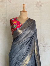 Ritambhara - Soft Tussar Zari Checks Saree