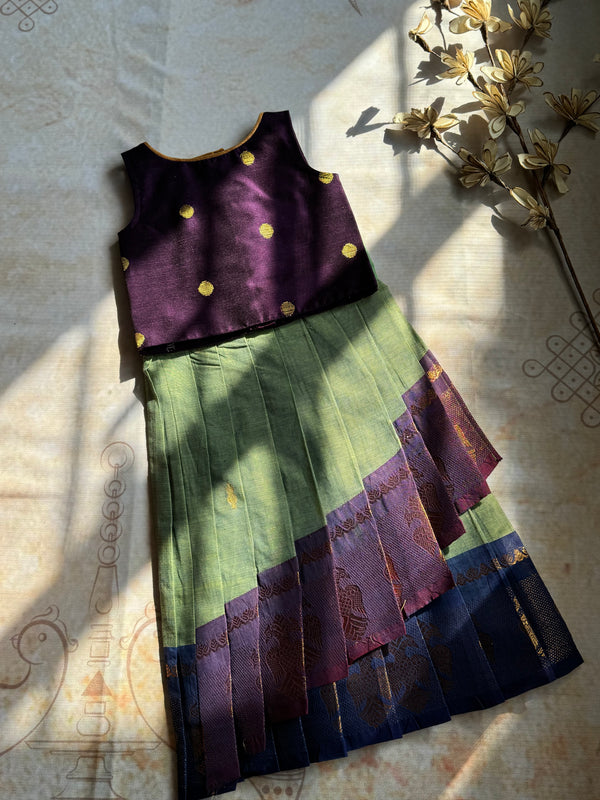 Chettinad cotton overlapped Skirt with bodice top