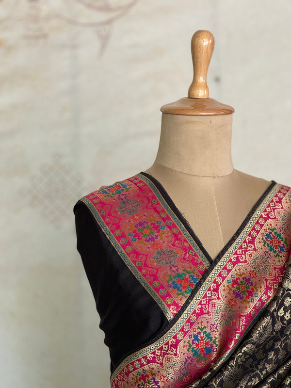 Arundhati Pure Banarasi Saree with Zari Jaal & Contrast Border