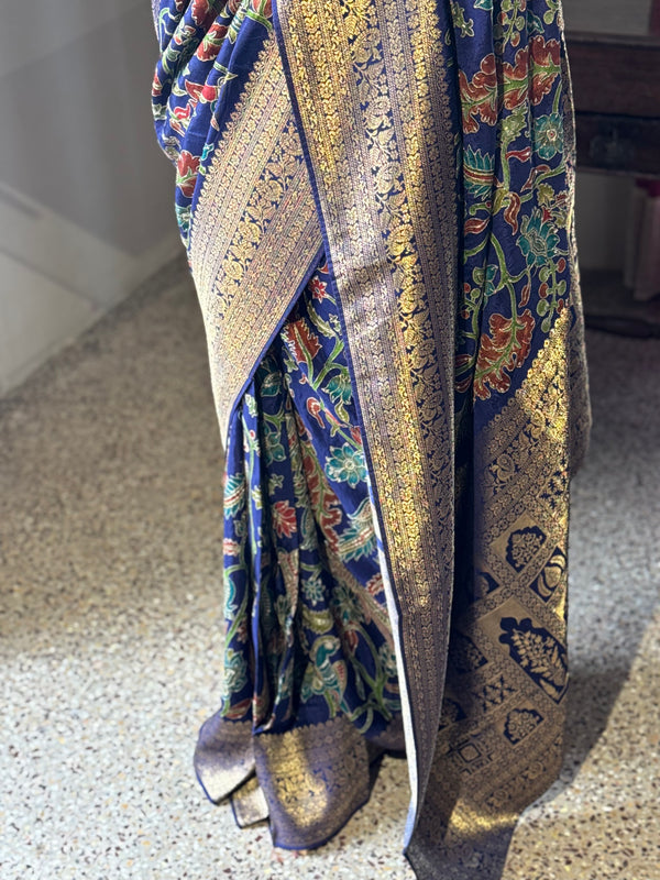 Patola Saree With Pure Kalamkari Appliqué Work