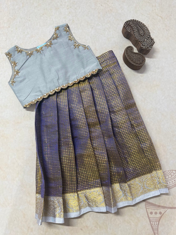 Glass Tissue Crop top and skirt  - Festive Styles