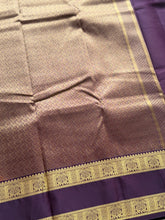 Semi Kanchi Silk Saree – Rust Orange & Deep Purple with Zari Buttas | Retta Petta Border