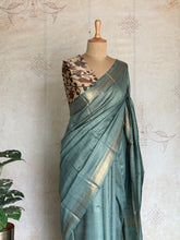Ritambhara - Soft Tussar Zari Checks Saree
