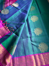 Pure Kanjivaram Soft Silk Saree with Paisley Zari Buttas & Kanchi Border – Vintage Edition