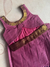 Raghavi Chettinad Cotton Crop Top & Pleated Skirt Set – Traditional Festive Wear for Women