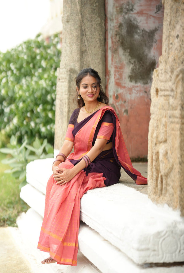 Janaki Sungudi Cotton Saree – Handcrafted Madurai Sungudi Saree in Soft Cotton