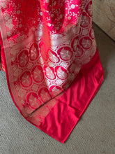 Vasundhari - Pure Banarasi Red Jaal Saree