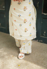 Pure Cotton Multicolour Floral Embroidered Co Ord Set - Onam Edit
