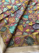 Gulmohar - Pen Kalamkari Tussar Silk Saree with Zari Border & Artistic Pallu