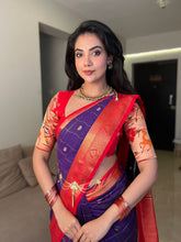 Semi Kanchi Silk Saree With Paithani Blouse
