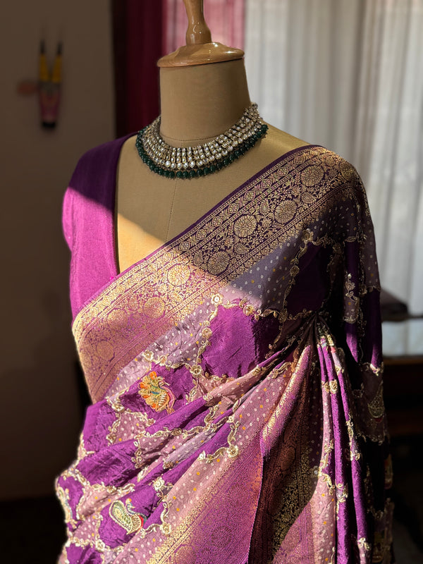 Banarasi Appliqué Work Silk Saree