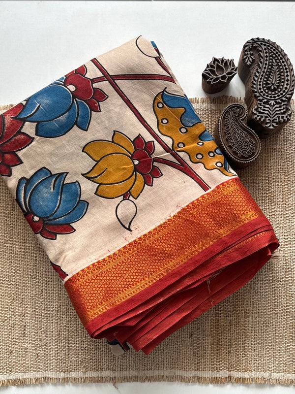 Mangalgiri Pen Kalamkari Saree