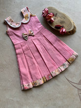 Virupa Kids Soft Cotton Pleated Dress – Blush Pink Floral Elegance