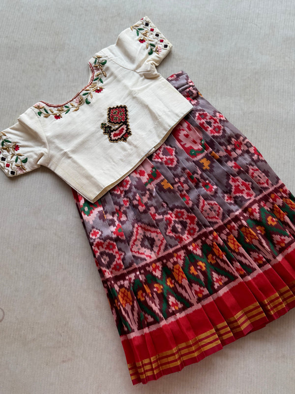Patola Skirt With Embroidered Top